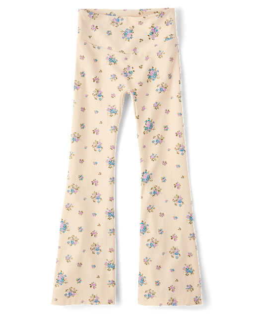 Girls Print High Rise Flare Leggings