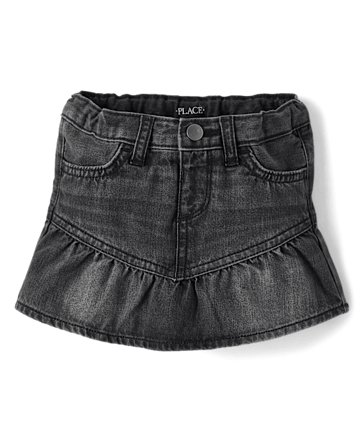 Toddler Girls Denim Ruffle Skort