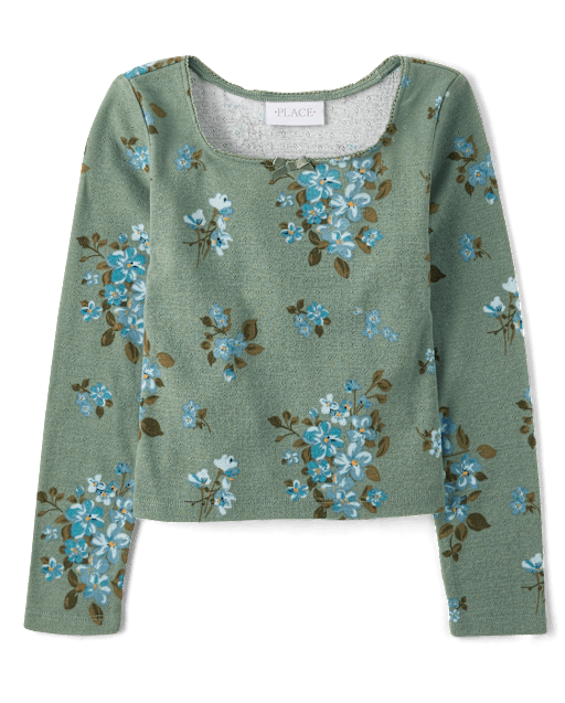 T-shirt bébé en pointelle floral pour fille