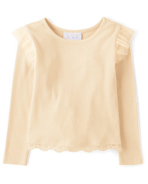 Baby And Toddler Girls Pointelle Flutter Top