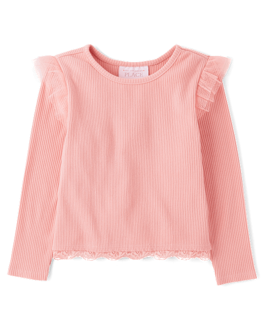 Baby And Toddler Girls Pointelle Flutter Top