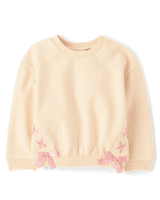 Toddler Girls Lace Up Premium Fleece Sweatshirt