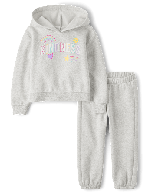 Toddler Girls Graphic Fleece 2-Piece Outfit Set