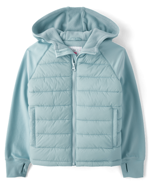 Girls Cozy Tech Microfleece Lined Puffer Jacket