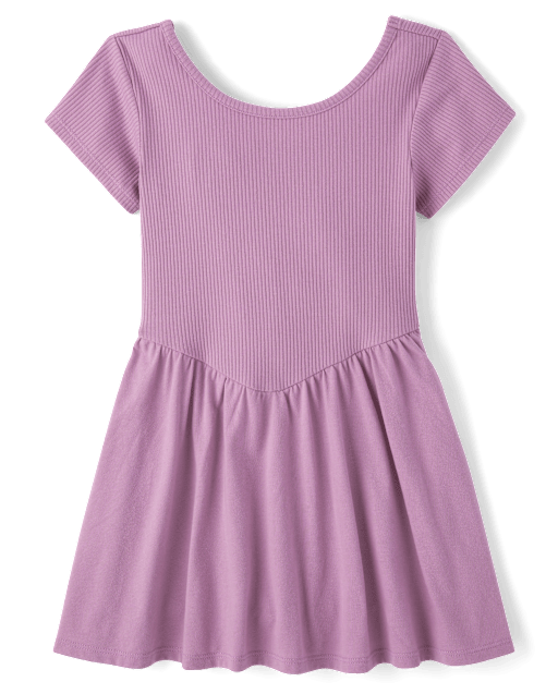 Girls Ribbed V-Waist Dress