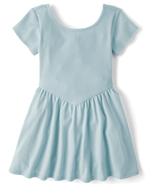 Girls Ribbed V-Waist Dress