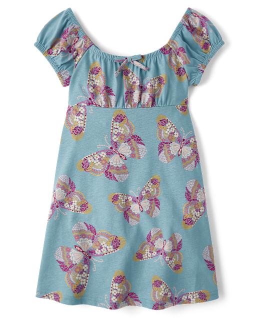 Girls Print Fit And Flare Dress