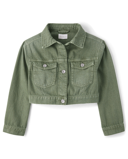 Girls Garment Dyed Denim Jacket