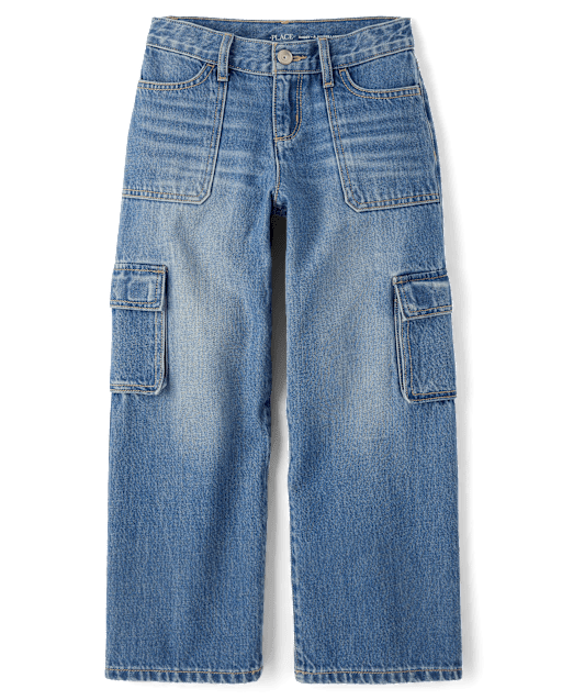 Girls Baggy Cargo Jeans