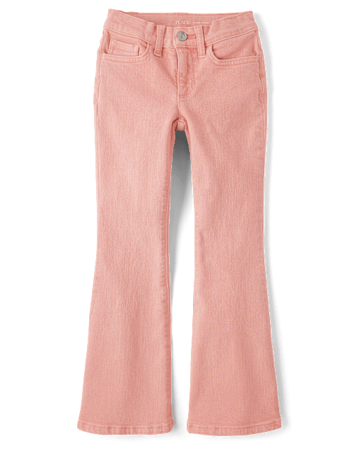 Girls Garment Dyed High Rise Flare Jeans