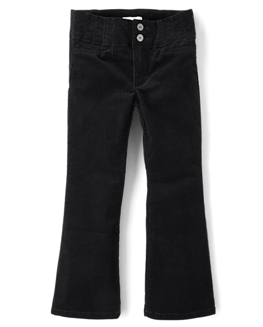 Girls Pleated Corduroy Flare Pants