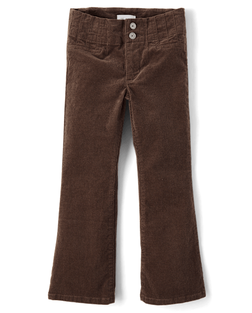 Girls Pintuck Corduroy Flare Pants