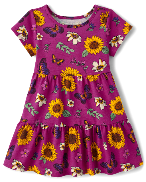 Baby And Toddler Girls Butterfly Tiered Dress