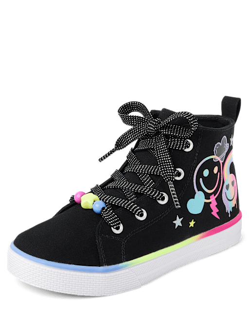 Girls Doodle High Top Sneakers