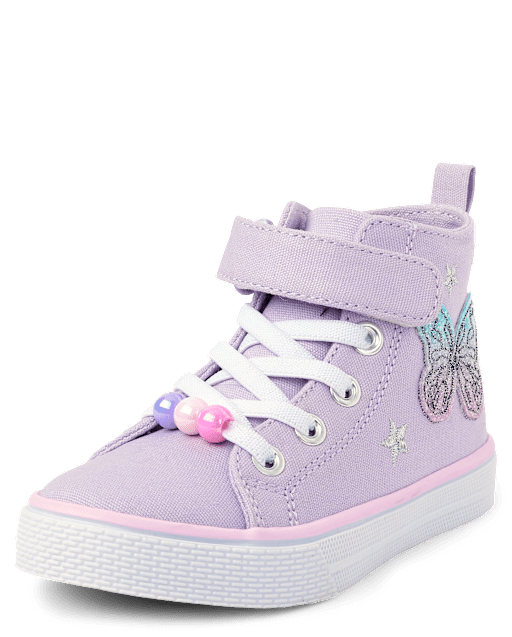 Toddler Girls Holographic Butterfly High Top Sneakers
