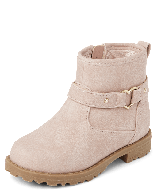 Toddler Girls Heart Moto Boots