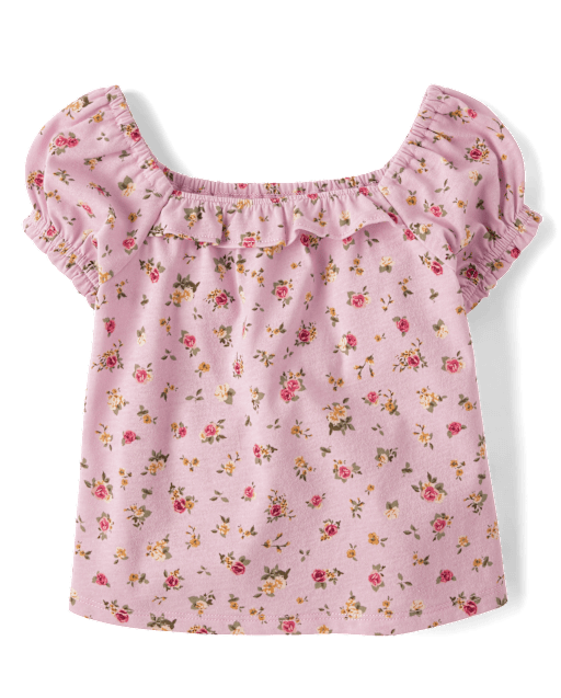 Baby And Toddler Girls Floral Puff Sleeve Top