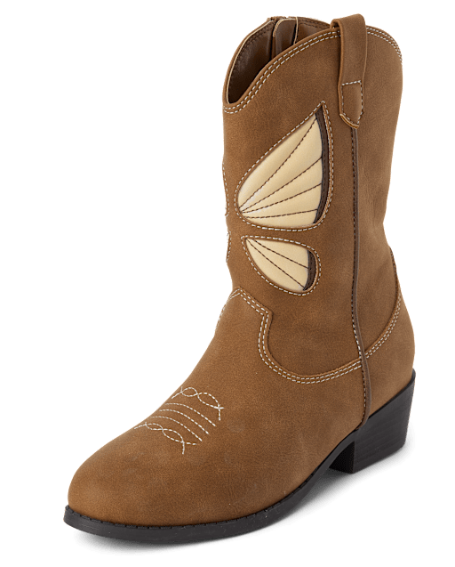 Girls Butterfly Cowgirl Boots