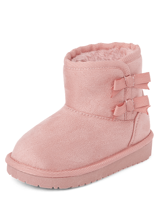 Toddler Girls Bow Platform Teddy Boots