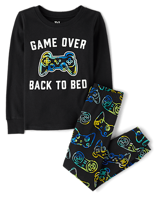Boys Glow Gamer Snug Fit Cotton Pajamas
