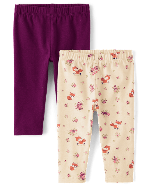Lot de 2 leggings renard pour bébé fille