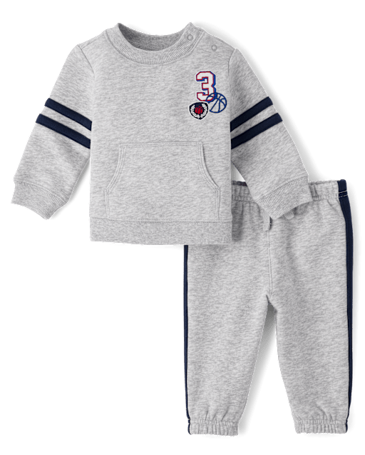 Ensemble de jeu 2 pièces en polaire brodée de qualité supérieure pour bébé garçon