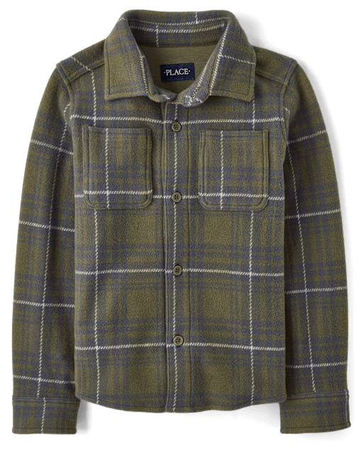 Kids Plaid Knit Button Up Shirt