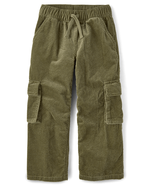 Kids Corduroy Wide Leg Cargo Pants