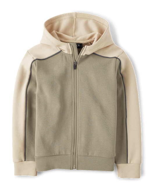 Boys Colorblock Scuba Zip Up Hoodie