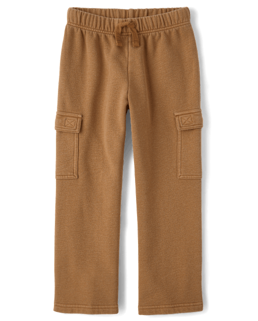 Kids Garment Dyed Premium Fleece Loose Cargo Pants
