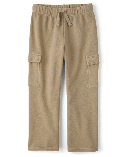 Kids Garment Dyed Premium Fleece Loose Cargo Pants