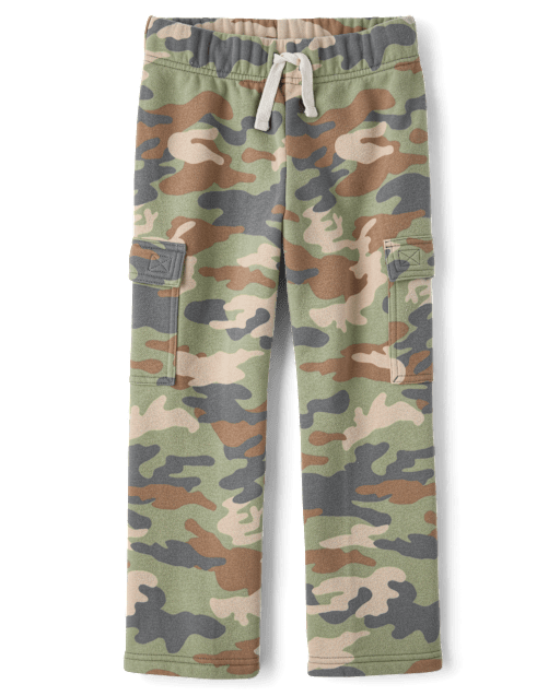 Kids Garment Dyed Premium Fleece Loose Cargo Pants