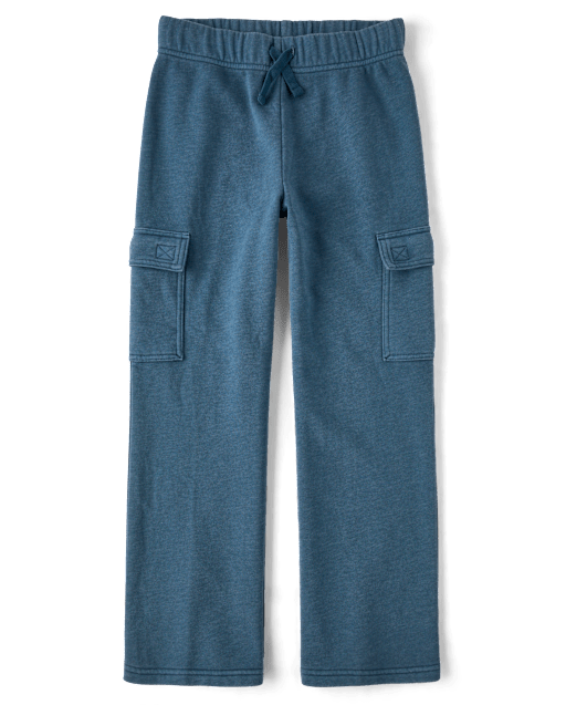 Kids Garment Dyed Premium Fleece Loose Cargo Pants