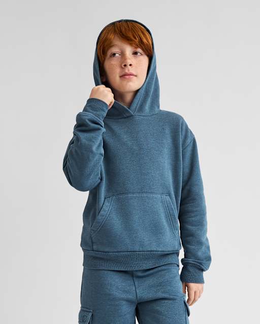 Sweat à capuche en polaire de qualité supérieure teint en pièce pour enfant