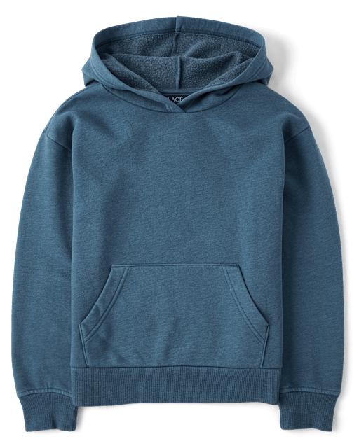 Sweat à capuche en polaire de qualité supérieure teint en pièce pour enfant