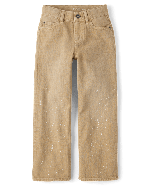 Kids Paint Splatter Garment DyedBaggy Jeans