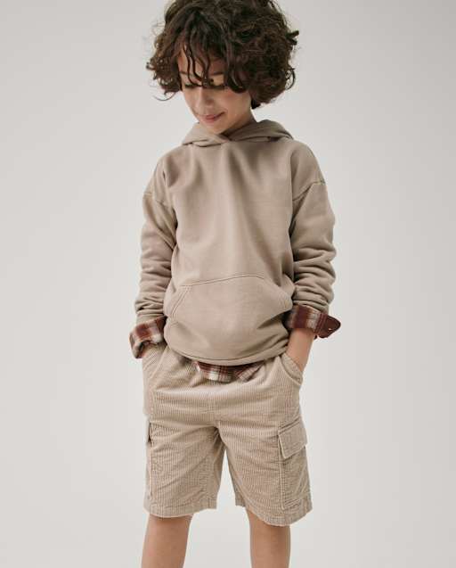 Kids Garment Dyed Premium Fleece Cargo Shorts