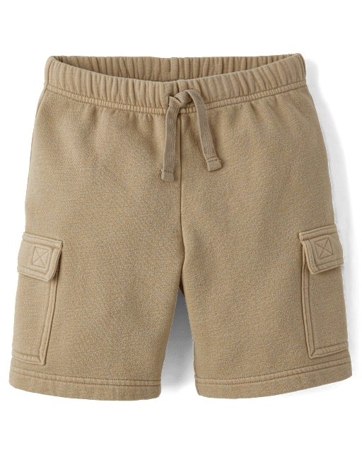 Kids Garment Dyed Premium Fleece Cargo Shorts