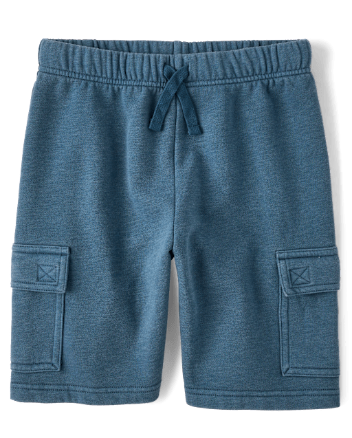 Kids Garment Dyed Premium Fleece Cargo Shorts