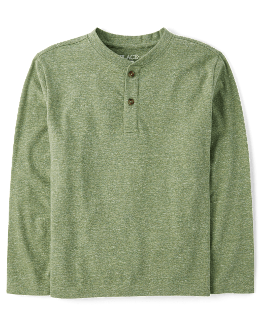 Boys Marled Henley Top