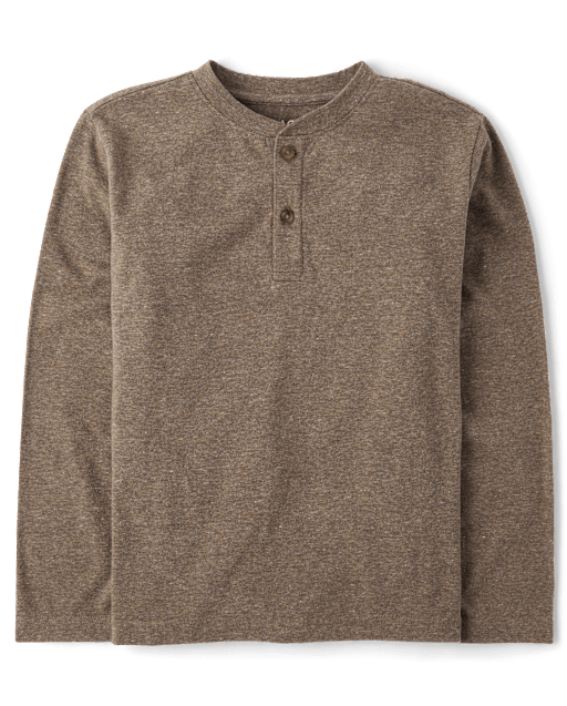 Boys Marled Henley Top