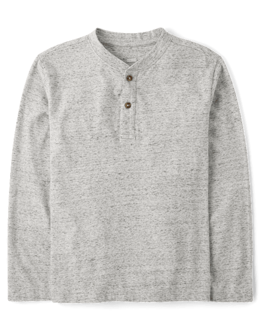 Boys Marled Henley Top