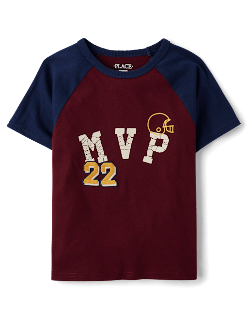 Boys Embroidered Graphic Raglan Top