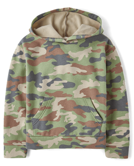 Kids Camo Premium Fleece Hoodie