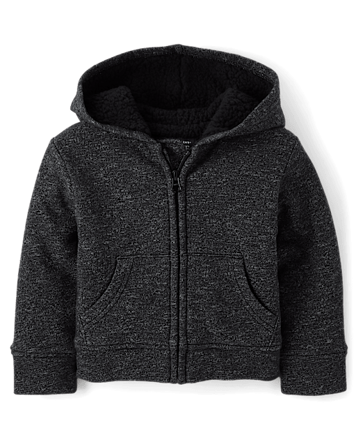 Baby And Toddler Fleece Sherpa Lined Zip Up Hoodie