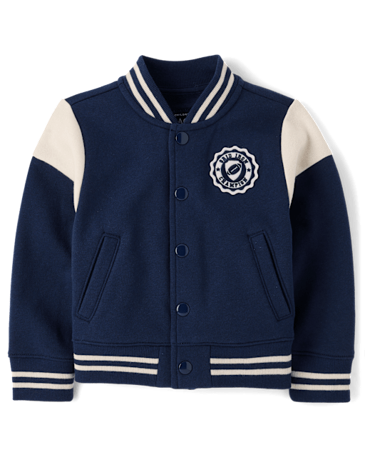 Toddler Varsity Patch Premium Fleece Bomber Jacket