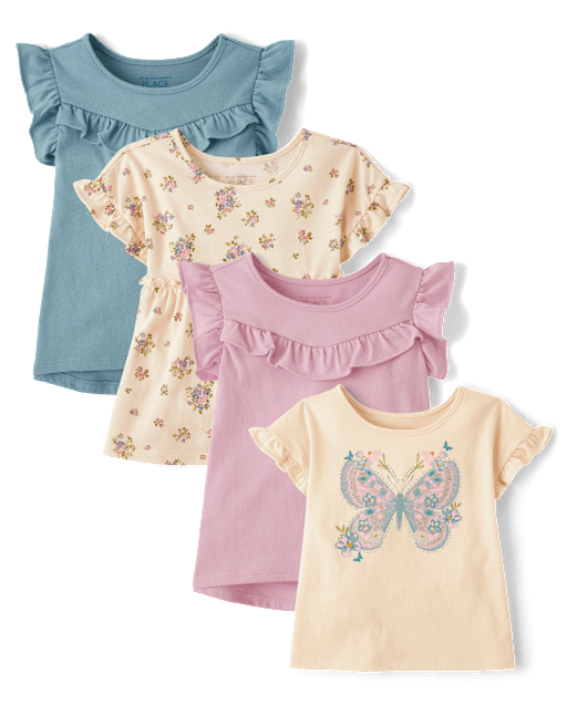 Toddler Girls Butterfly Top 4-Pack