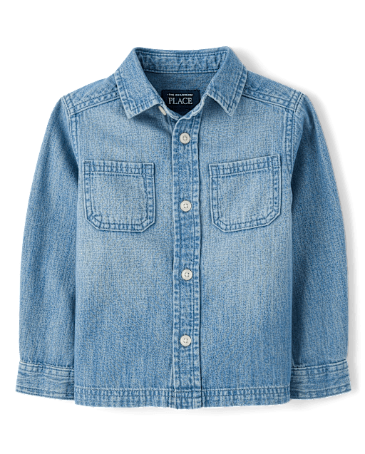 Baby And Toddler Chambray Utility Button Up Shirt