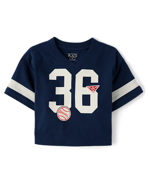 Baby And Toddler Boys Embroidered Varsity Football Top