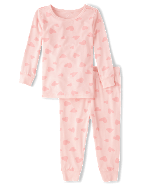 Baby And Toddler Girls Heart Pajamas